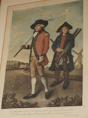 After Lemuel Francis Abbott (1760-1803), 'To the Society of Goffers at Blackheath’, from the engraving by U. Green, mezzotint, 45 x 33cm